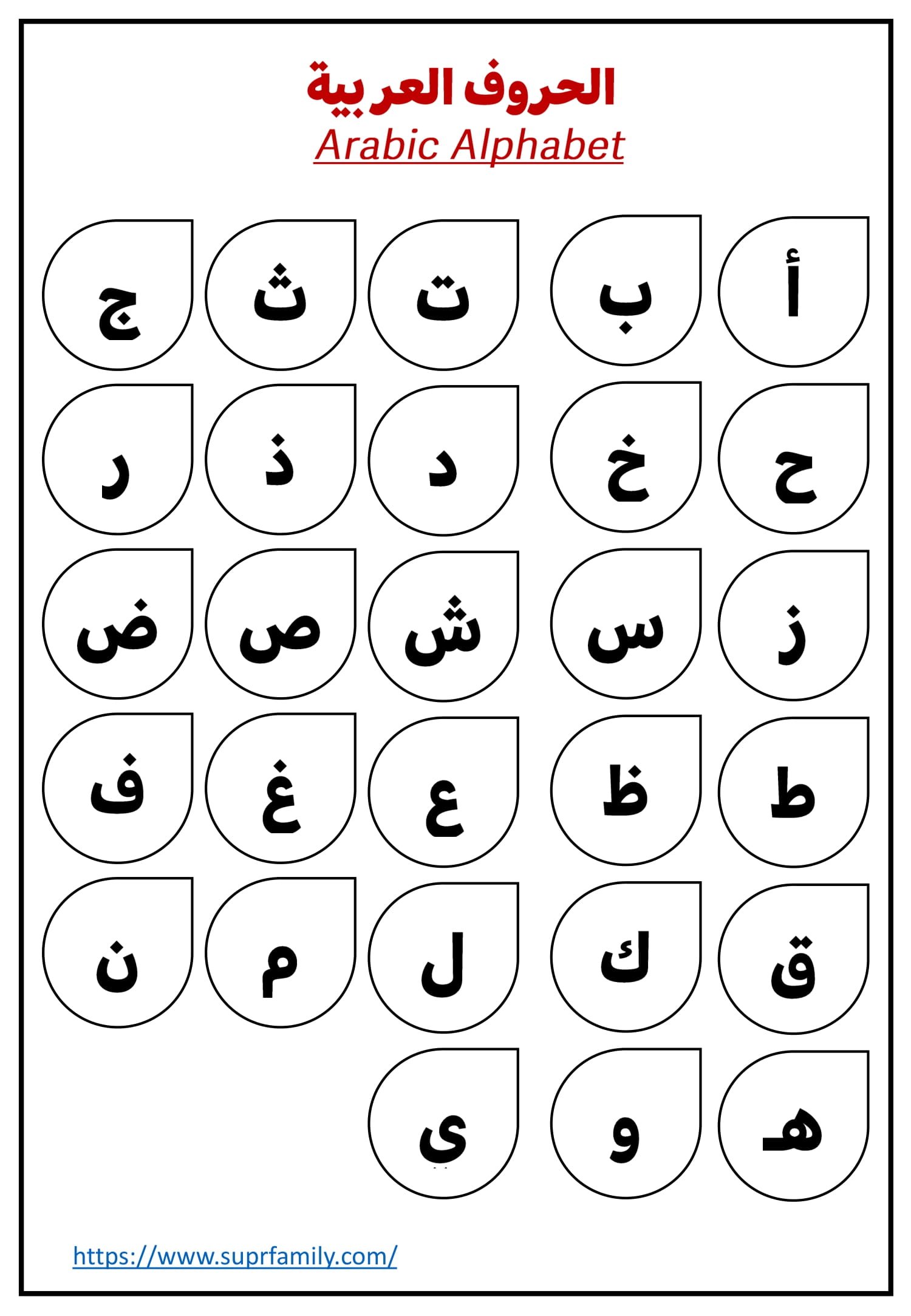 The Arabic Alphabet PDF- Free Download for Printing - Direct Link