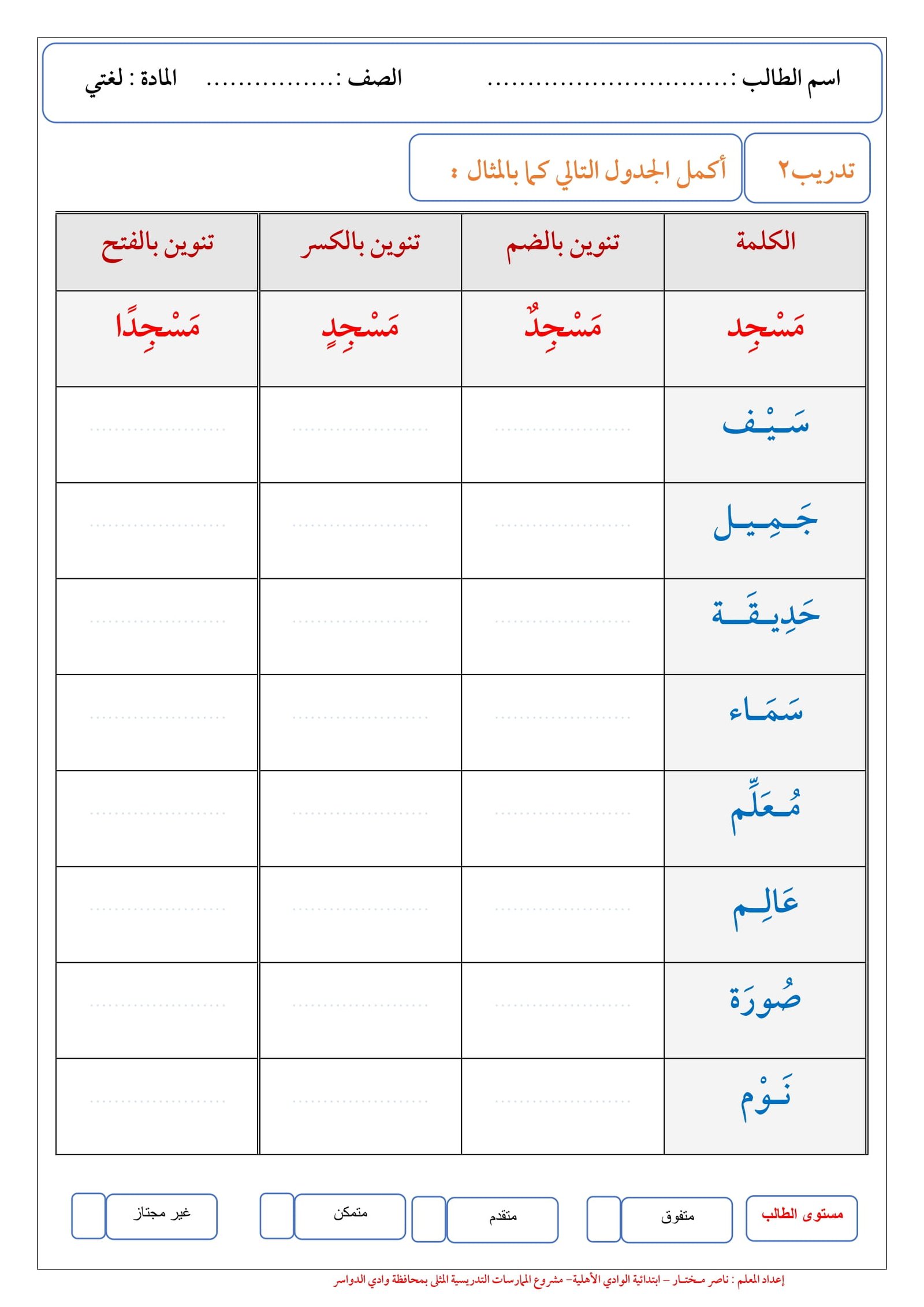 tanween arabic letters pdf download free