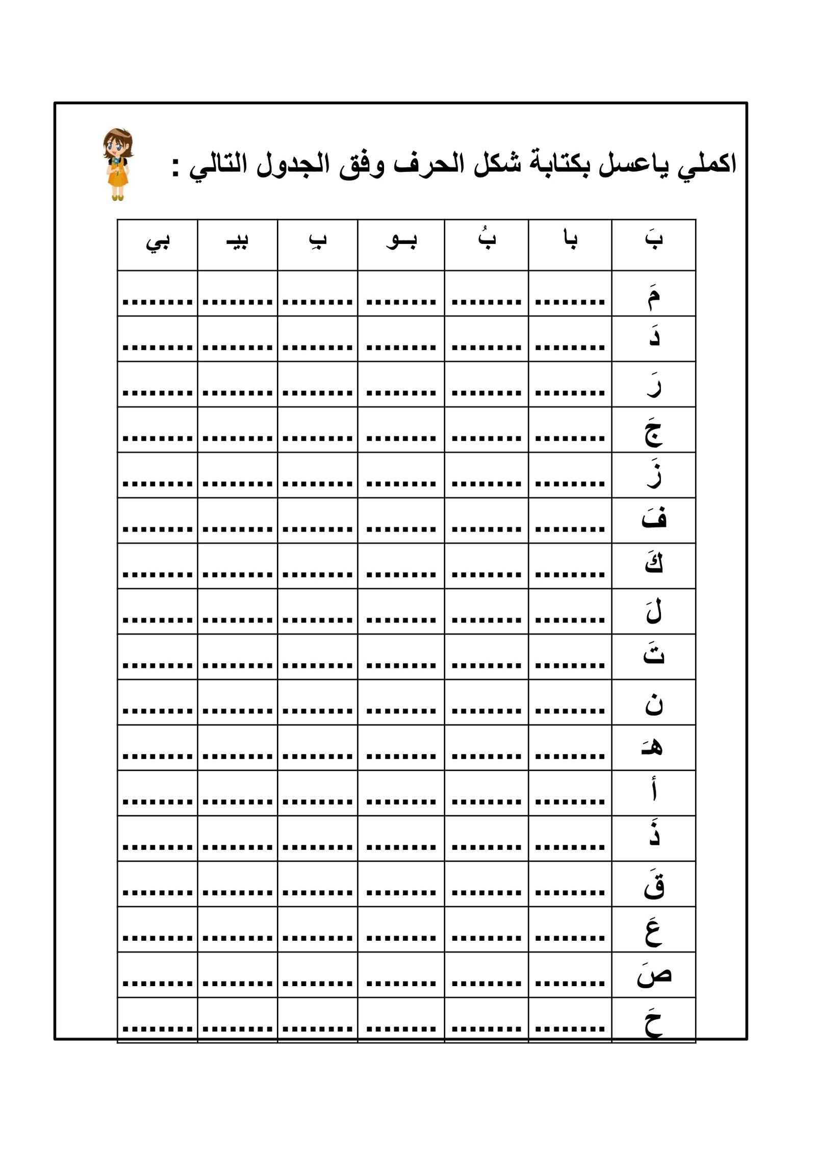 Arabic Alphabet with Vowels PDF