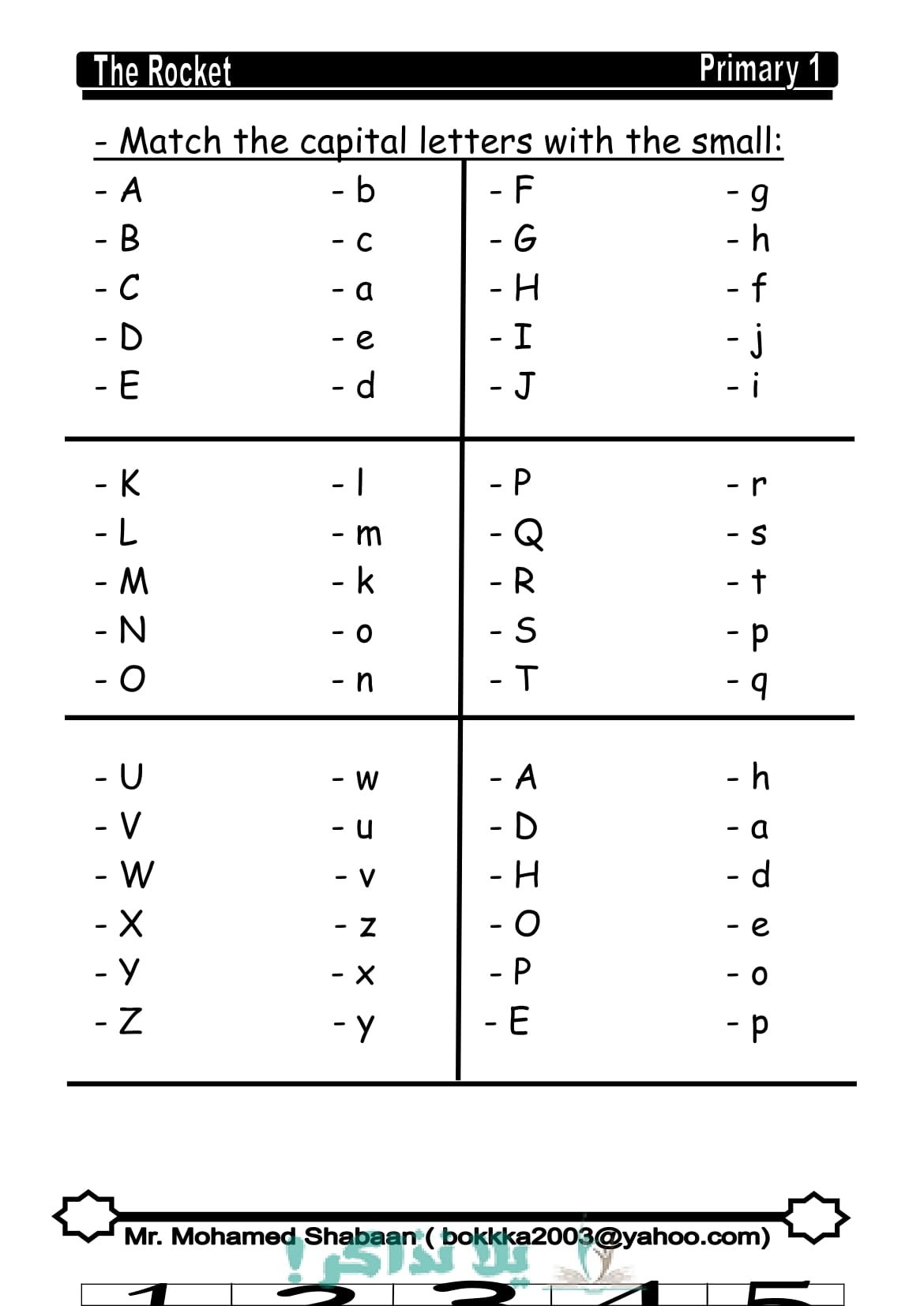 English Alphabet and Numbers Worksheets