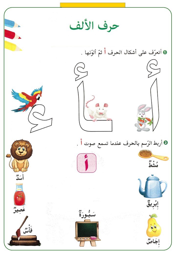 Arabic Letter Worksheets for Kindergarten