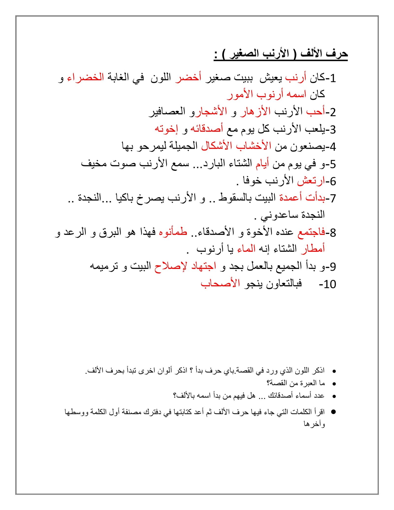 Arabic Alphabet Stories for Kids