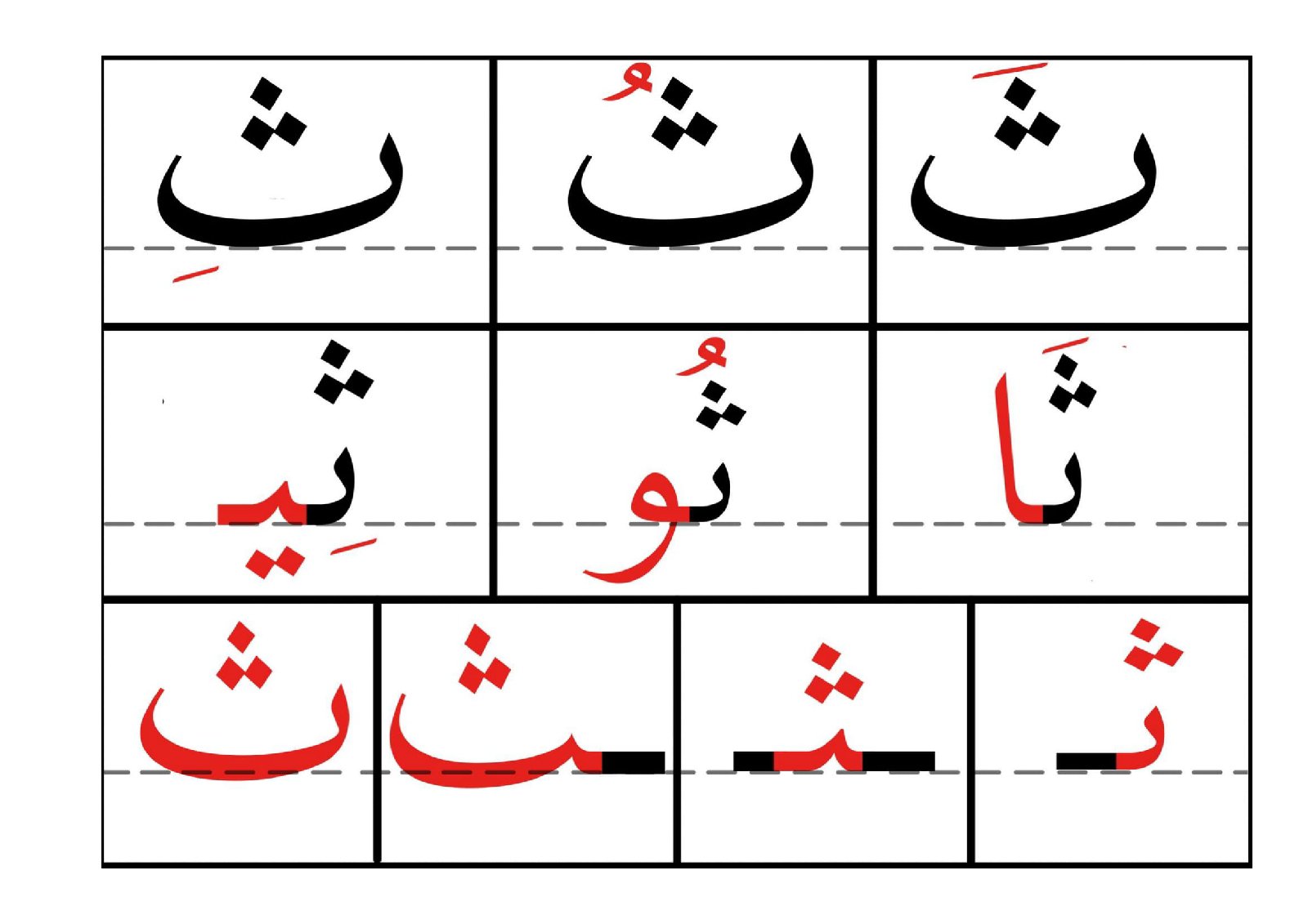 Arabic Letter Shapes and Sounds Notebook