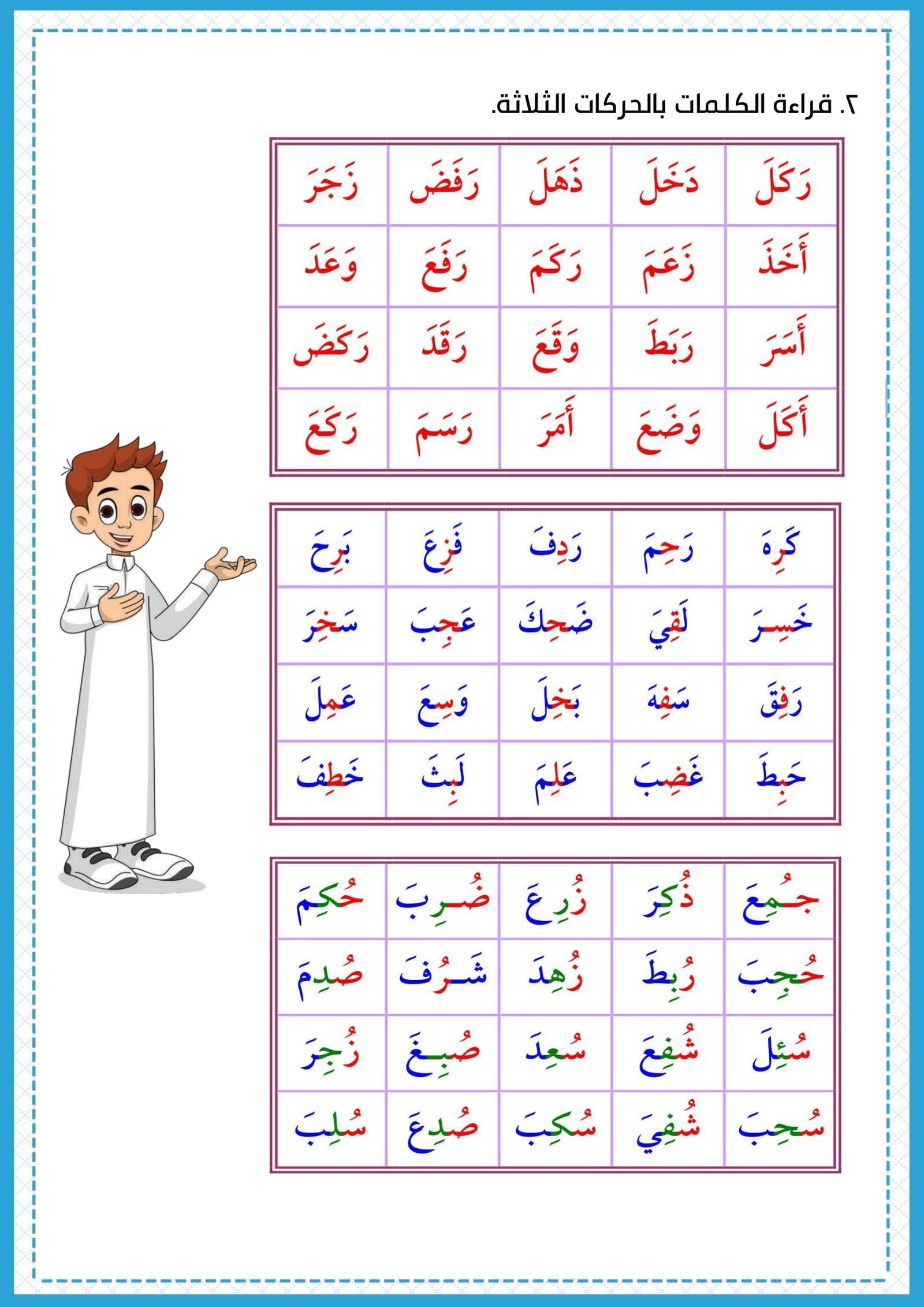 Arabic Vowels Reading Practice