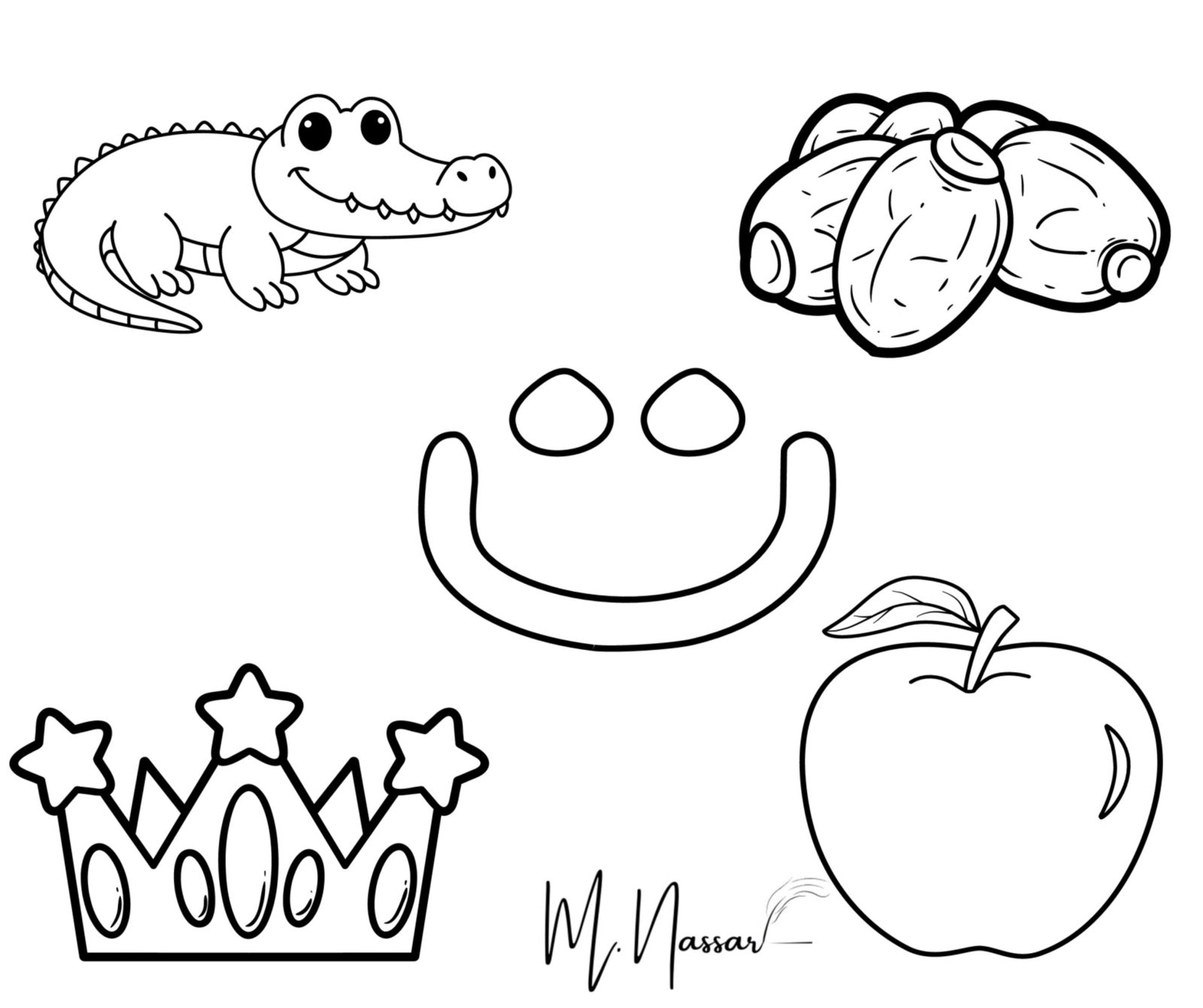 Arabic Alphabet Coloring Pages for Kids