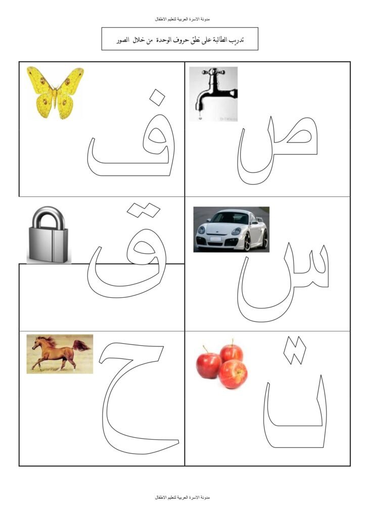 Arabic Alphabet Pronunciation and Reading Exercises PDF