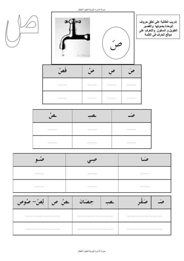 Arabic Alphabet Pronunciation and Reading Exercises PDF