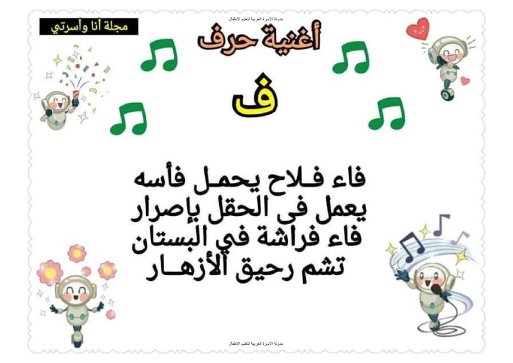 Arabic Alphabet Rhymes for Kindergarten