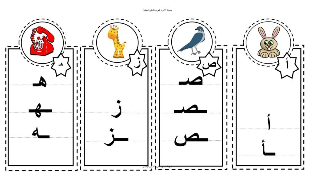 Arabic Letter Forms Flashcards for Kindergarten