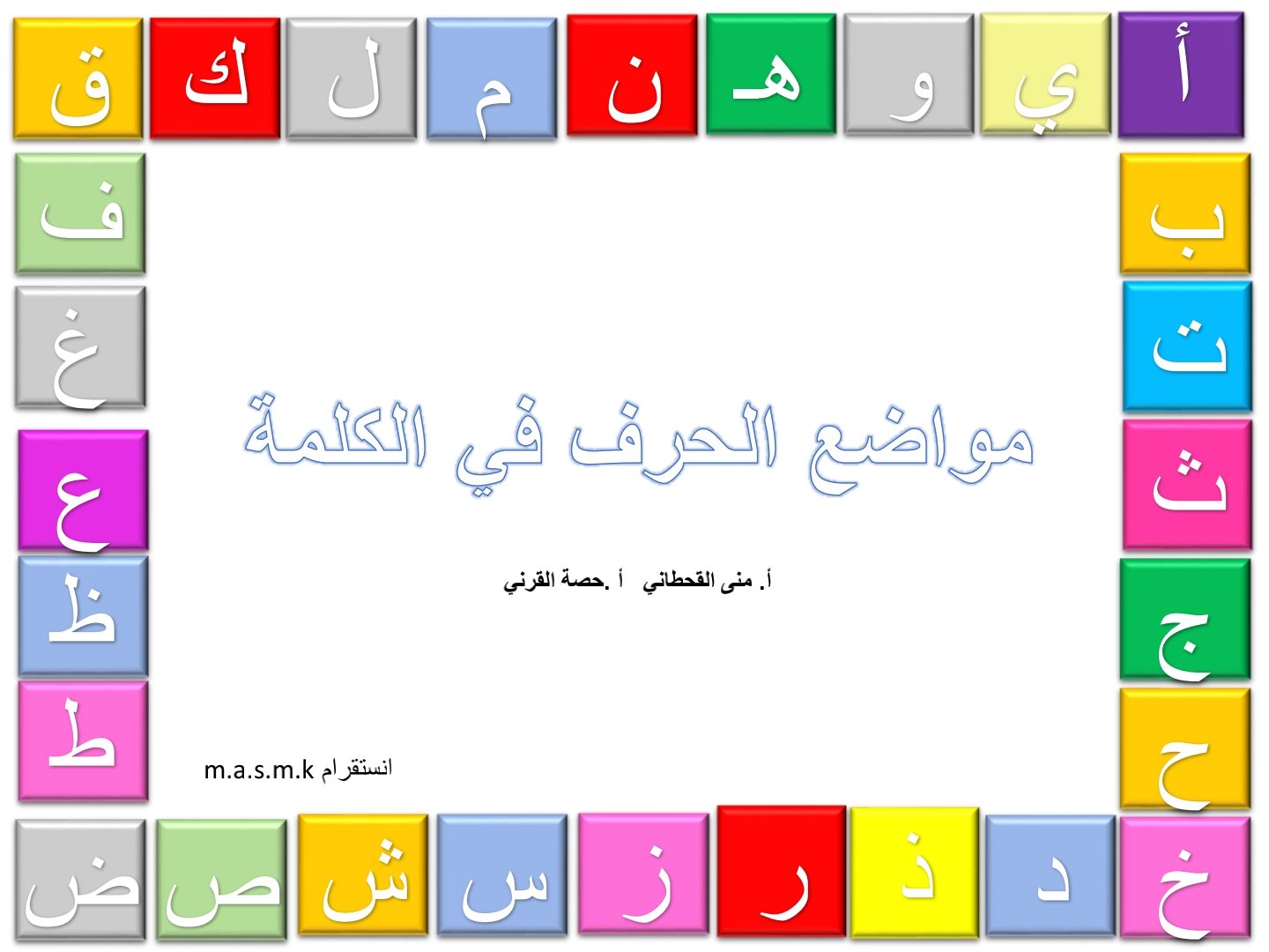 Arabic Letter Positions Worksheets
