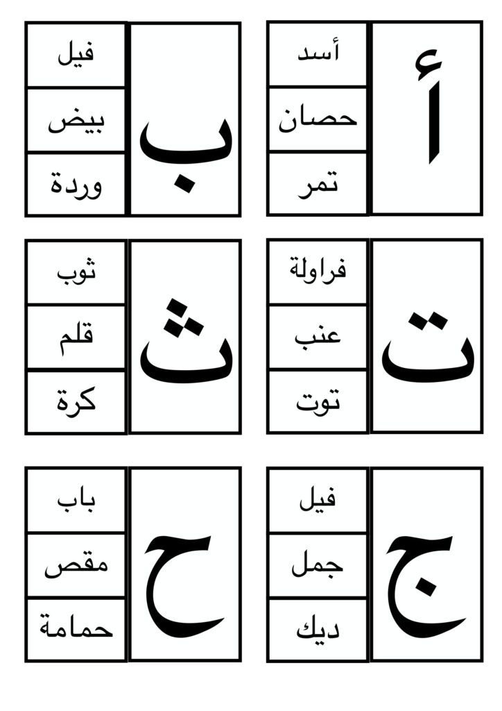 Arabic Letter and Word Worksheets for Kids