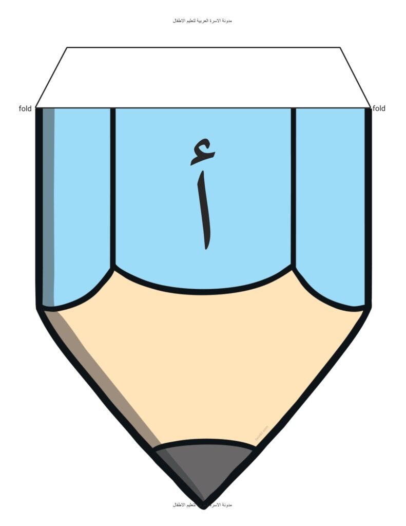 Pencil Shaped Arabic Alphabet Cards (PDF)
